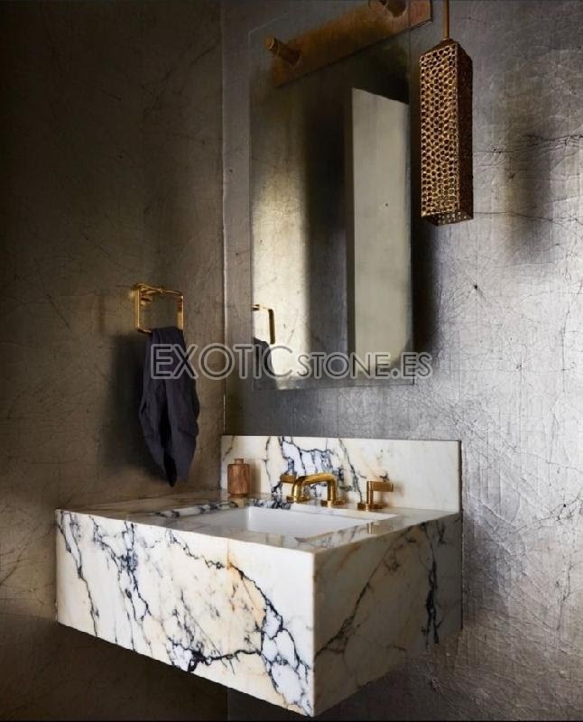 Lavabo de Mármol Precioso que Llama la Atención por su Diseño