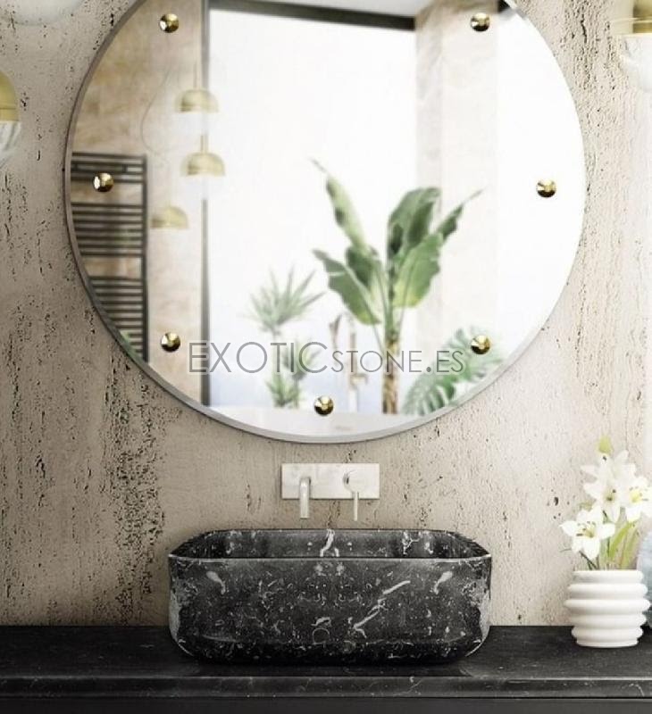 Lavabo Macizo Negro Mármol