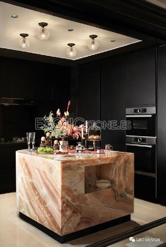 Opulencia en la Cocina: Isla de Cocina Onix Zacateca de Exotic Stone