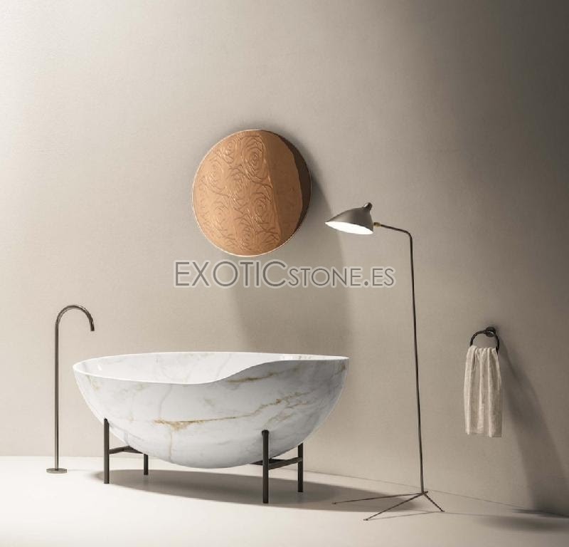 Bañera en Mármol Calacatta Gold de Exotic Stone: Lujo y Elegancia